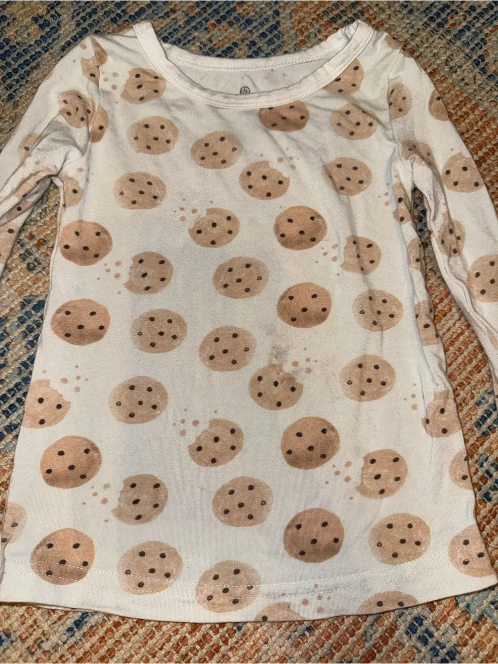 Caden Lane Cream Cookie-Print Pajama Set